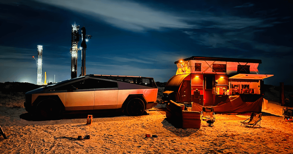 Solar powered miles in Cybertruck and camper