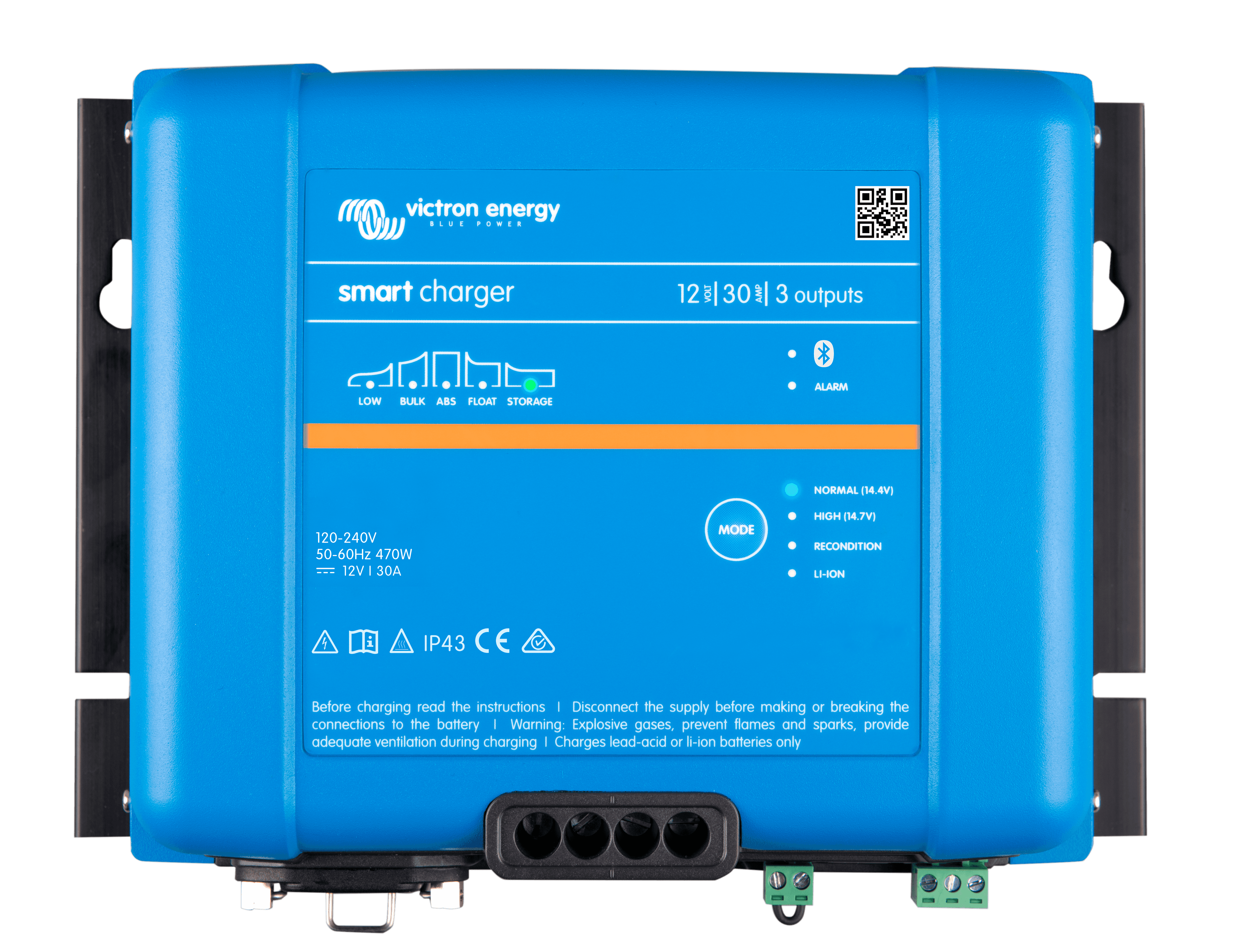 Smart IP43 Charger 12V 30A 3 outputs (top) thumbnail