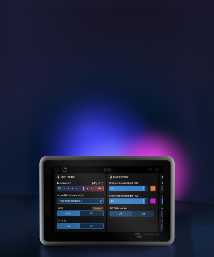 Venus OS  kontrolpanel